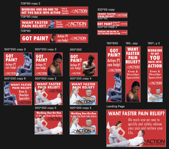 Action PT digital ad creatives joint pain